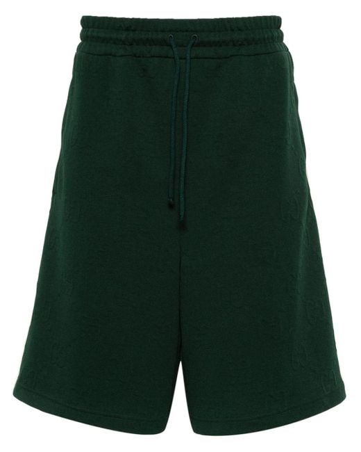 Gucci Green GG-jacquard Jersey Track Shorts for men