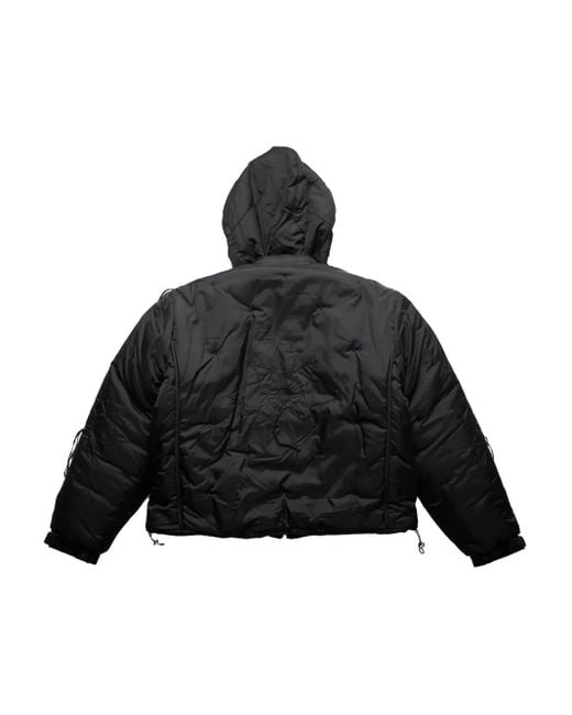 Kusikohc Black Flower Puffer Jacket for men