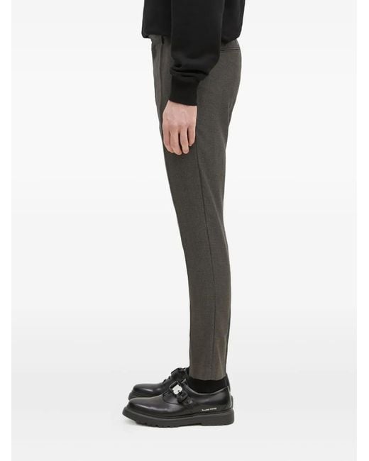 Paul Smith Black Check-Pattern Elastic-Back Trousers for men