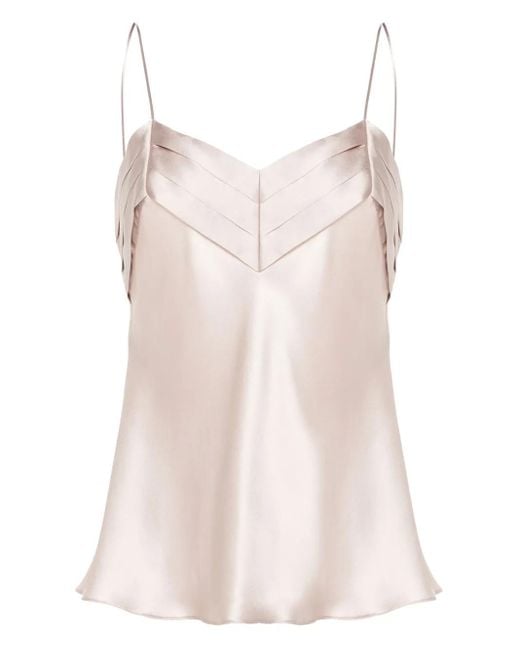 Carine Gilson Pink Pleated Silk Camisole