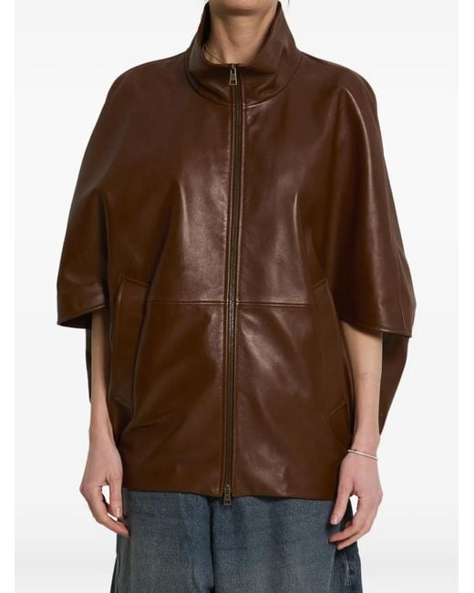 Balenciaga Brown Cocoon Leather Jacket