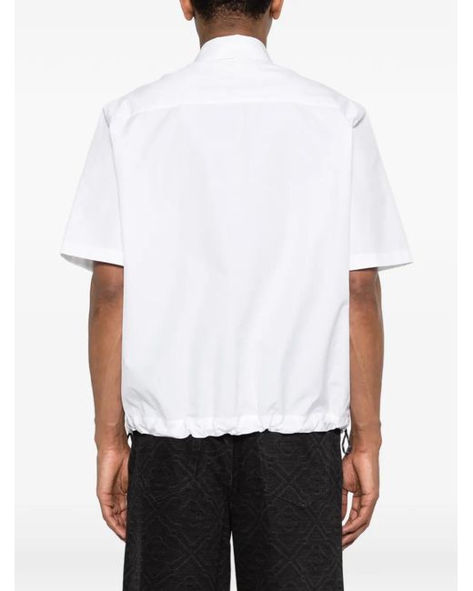 Camisa Con Cordones Y Logo Fendi de hombre de color White