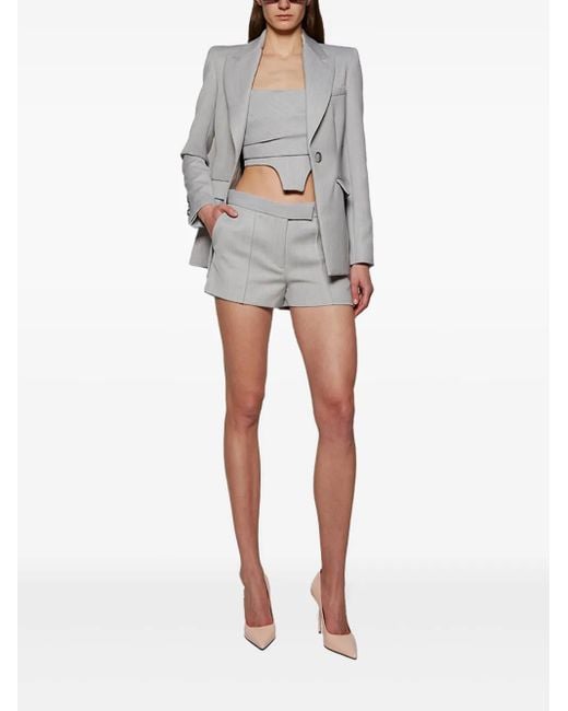 Alex Perry Gray Wool Mini Shorts
