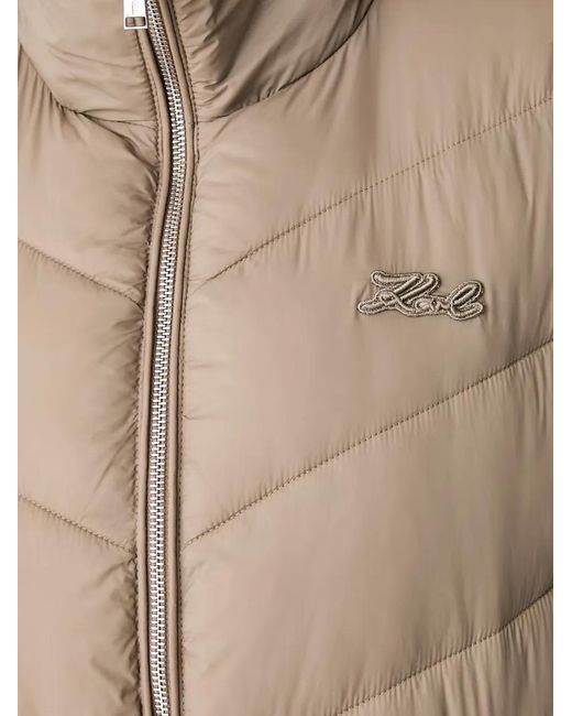 Karl Lagerfeld Natural Quilted Drawstring Gilet