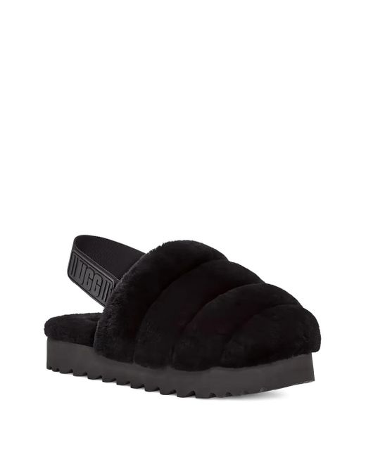 Ugg Black Super Fluff Slippers