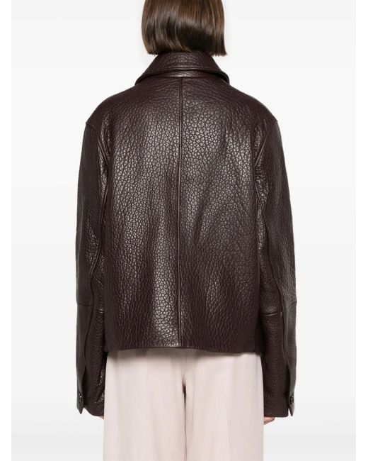 AMI Brown Leather Jacket