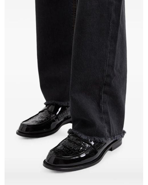 Gcds Black Wirdo Monogram-Embossed Loafers