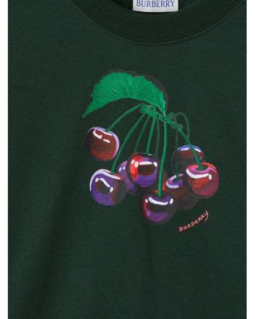Burberry T-shirt Met Kersenprint in het Green