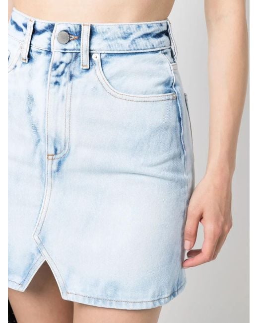 Alessandra Rich Blue High-Waisted Denim Skirt