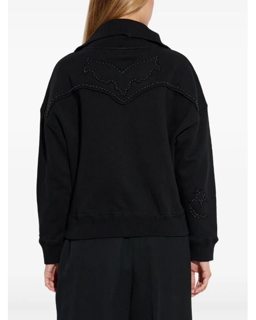 Zadig & Voltaire Blue Milly Studded Zip-Up Sweatshirt