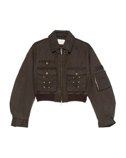 Feng Chen Wang Brown Lace-Up Pocket Jacket