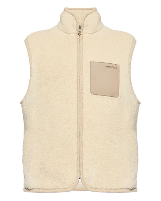 Moncler Natural Zip-Up Patch-Pocket Gilet for men