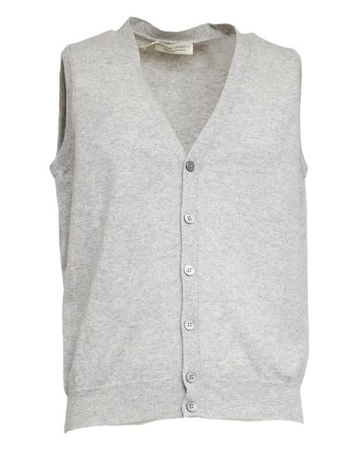 FILIPPO DE LAURENTIIS Gray Buttoned Sleeveless Waistcoat for men
