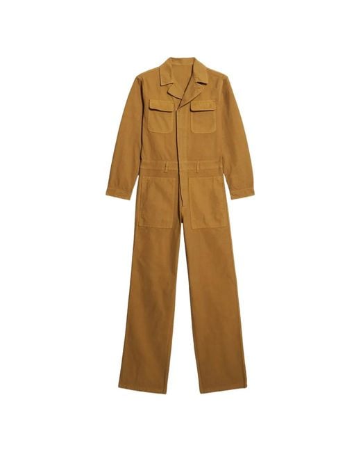 Fortela Natural Vania Flap-Pocket Long-Sleeve Jumpsuit