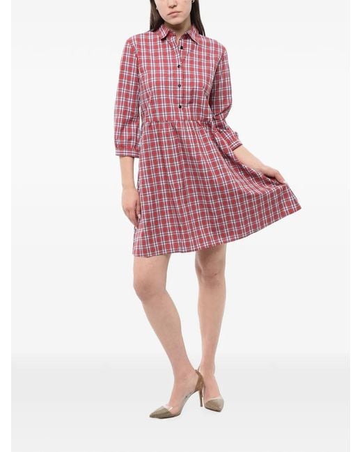 Woolrich Pink Checked Mini Dress
