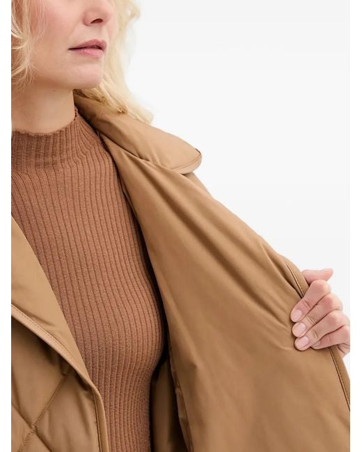 Twinset Natural Belted Quilted Coat