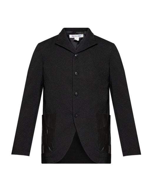 Comme des Garçons Black Patch-Pocket Buttoned Blazer for men