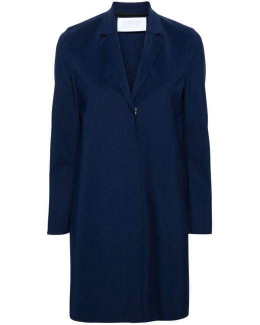 Harris Wharf London Blue Single-breasted Scuba Coat