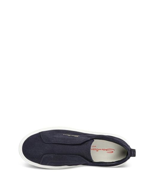 Santoni Blue Slip-On Sneakers
