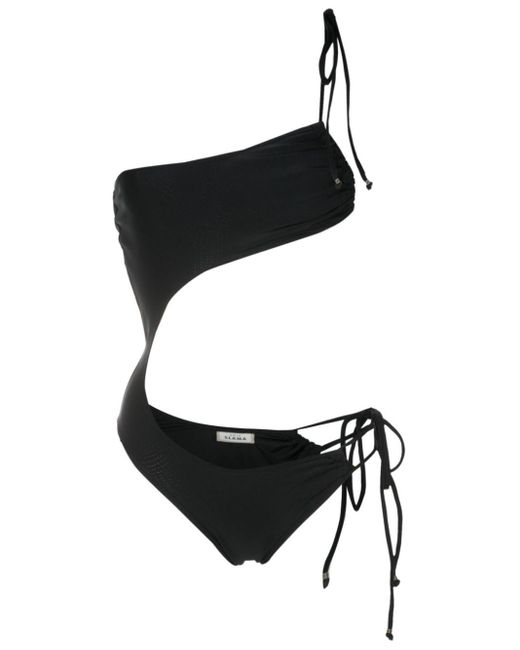 Amir Slama Black Asymmetric One-piece Swimsuit