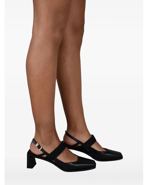 ANEST COLLECTIVE Black Kidskin Heeled Pumps