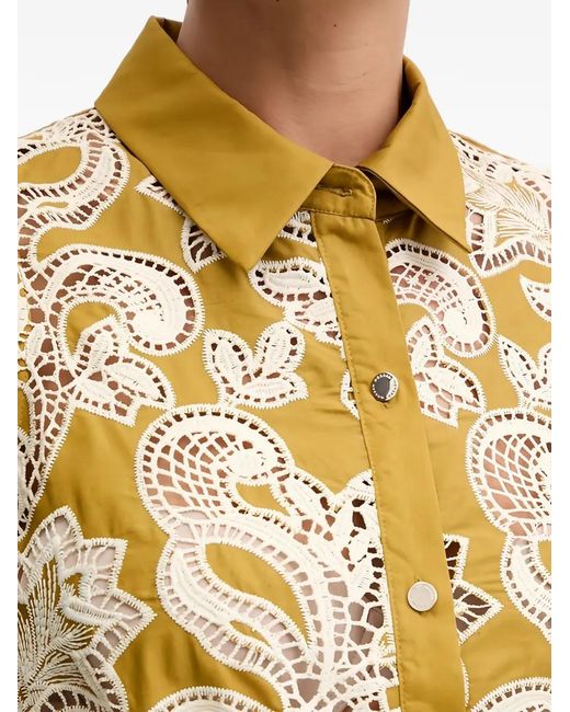 Morgan White Lace-Embellished Shirt
