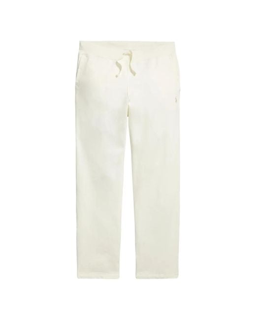 Polo Ralph Lauren White Loopback Cotton Trousers for men
