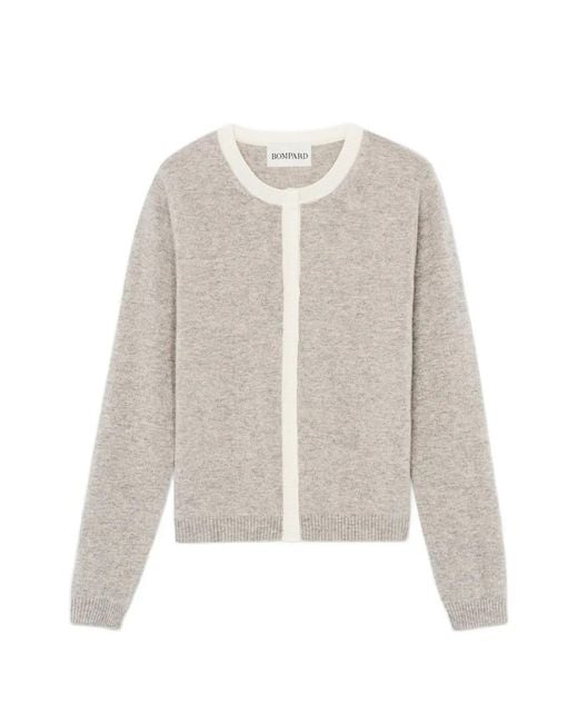 Bompard White Contrast-Trim Cardigan