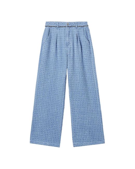 B+ AB Blue Pantalon Texturé À Plis