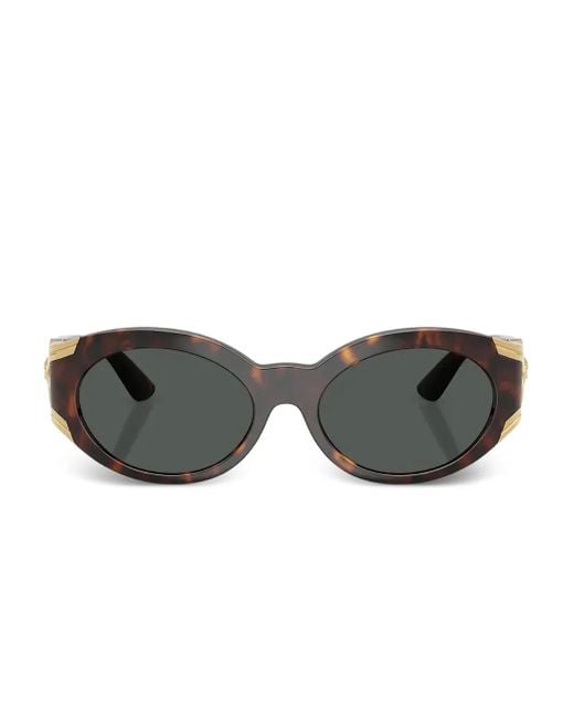 Versace Gray Medusa Biggie Oval-Frame Sunglasses