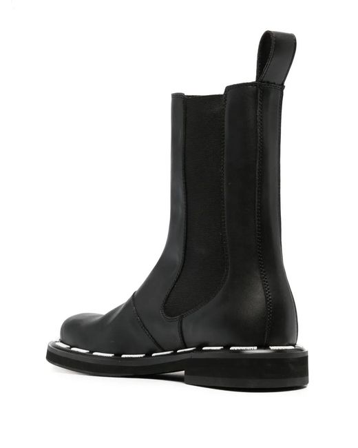 Moschino Black Rounded Toe Ankle Boots