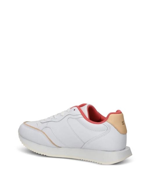 Tommy Hilfiger White Leather Lace-Up Sneakers