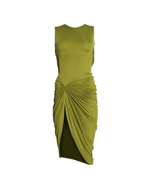 Axel 113 Green Adelina Draped Midi Dress
