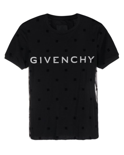 Givenchy Black Logo-print Layered-effect T-shirt