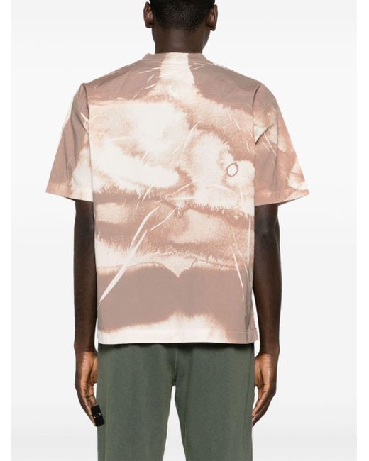 Camiseta con logo abstracto Stone Island de hombre de color Pink
