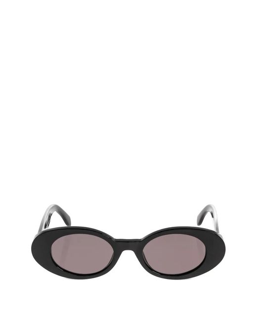 Palm Angels Black Logo-Print Round-Frame Sunglasses