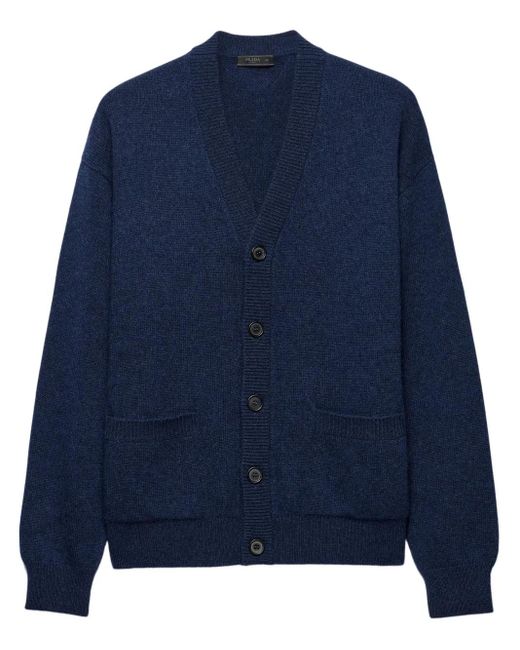 Prada Blue Re-Cashmere Cardigan for men