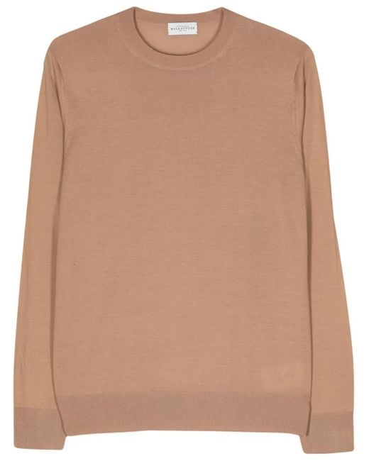 Ballantyne Natural Crew-Neck Wool Jumper for men