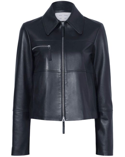 Proenza Schouler Blue Annabel Lightweight Leather Jacket