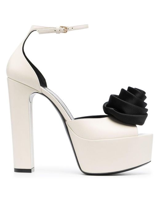 Saint Laurent Jodie Platform Sandals in White Lyst