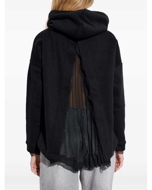 AllSaints Blue Lace-Trim Hoodie
