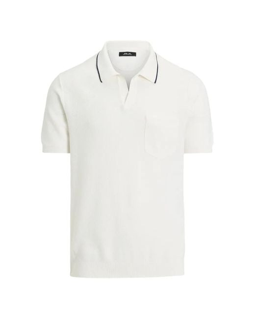 Ralph Lauren White Chest-Pocket Polo Shirt for men