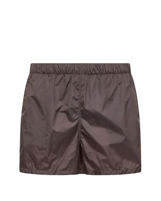 Hevò Brown Elasticated-Waist Swim Shorts for men