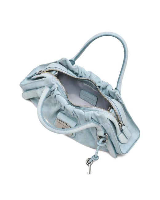 Marc Jacobs Blue The Suede Cristina Small Satchel Tote Bag
