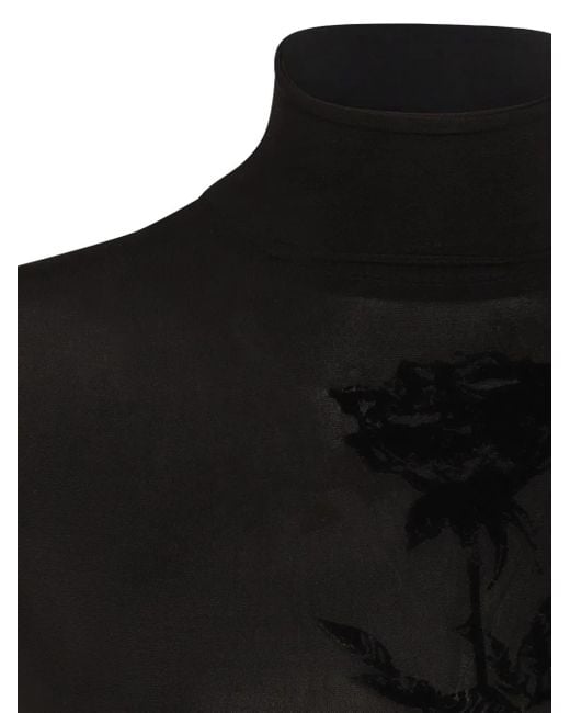 Abito Midi Con Stampa A Fiori di Jean Paul Gaultier in Black