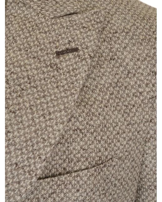 Al Duca D'aosta Brown Micro-Check Jacket for men