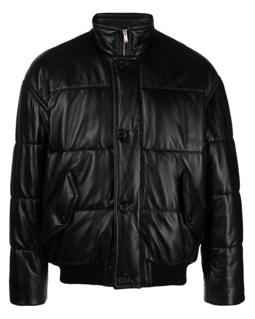Saint Laurent Black Padded Leather Jacket for men