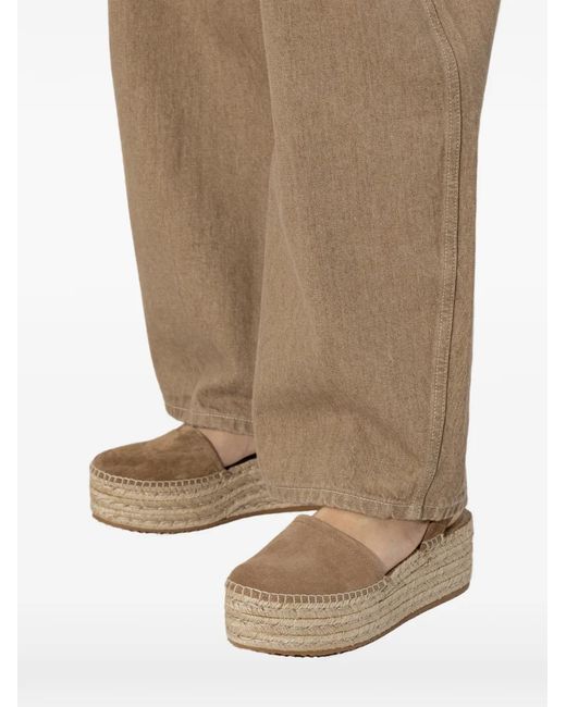 Gianvito Rossi Natural Round-Toe Platform Espadrille