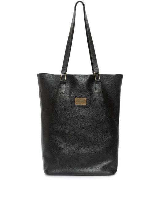 Amir Slama Black Logo-Plaque Tote Bag