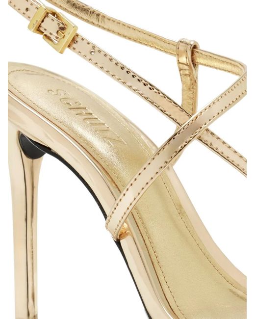 SCHUTZ SHOES White Azure Metallic Sandals